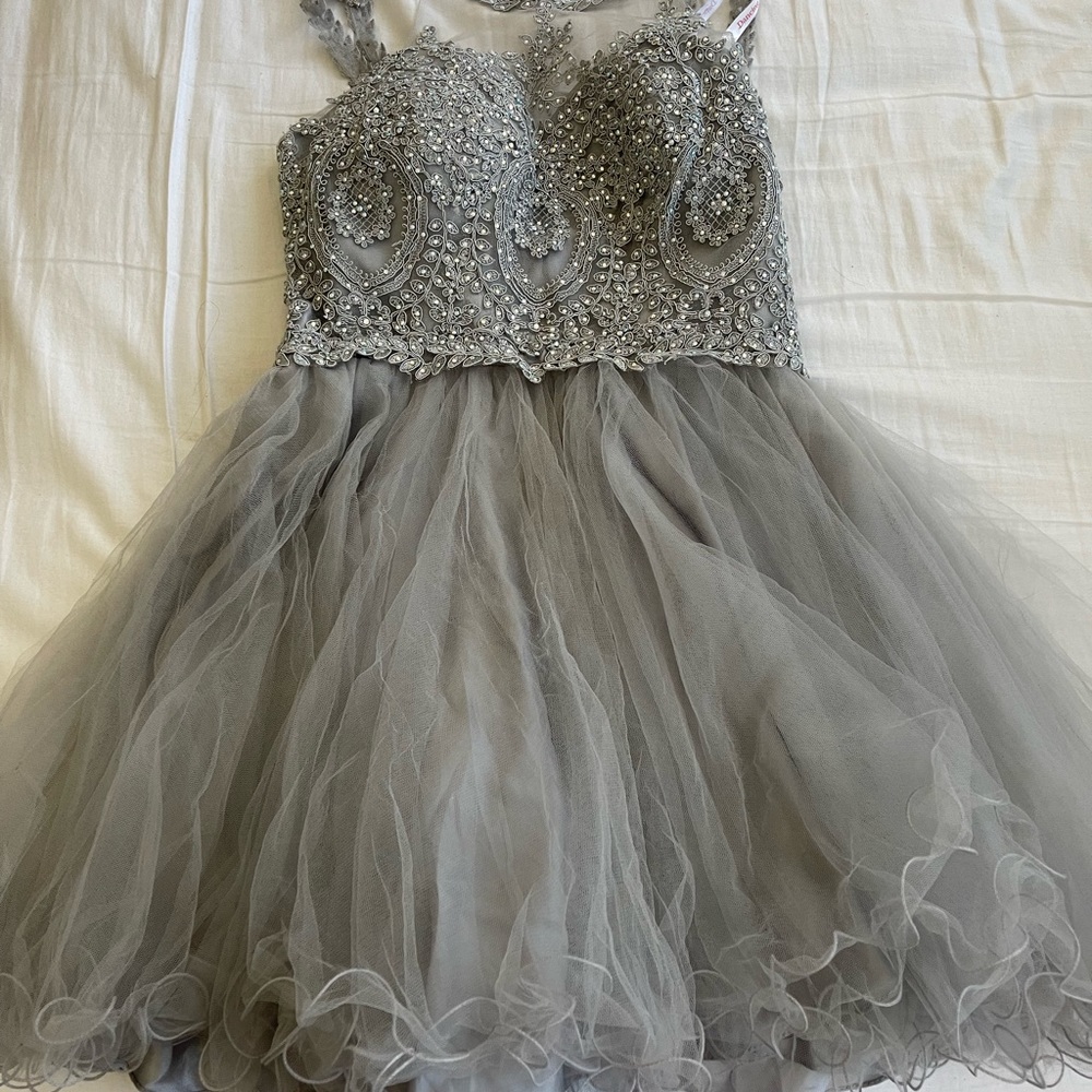 Gray rhinestone dress